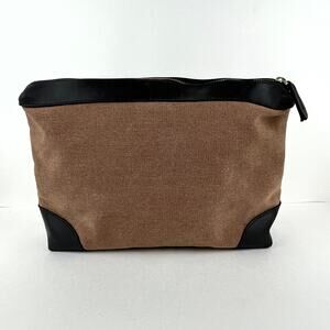 S-Zone Canvas and Leather Zip Bag Pouch Organization Travel